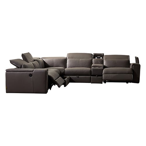 Square Corner Sofa Made From The Finest Genuine Leather - Electric Recliner
