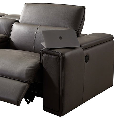 Square Corner Sofa Made From The Finest Genuine Leather - Electric Recliner