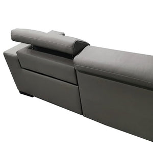 Grey 6 Seater Real Leather Sofa Lounge