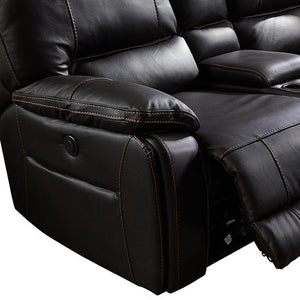 Genuine Dark Brown Leather Corner Electric Recliner Sofa