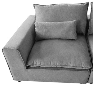 Grey 6 Seater Cloud Sectional Sofa In Belfast Fabric