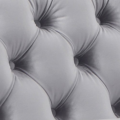 Grey Velvet Classic Button Tufted 2 Seater Sofa Lounge
