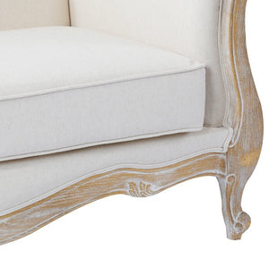 White Washed Oak Wood Finish 3 Seater Sofa Lounge