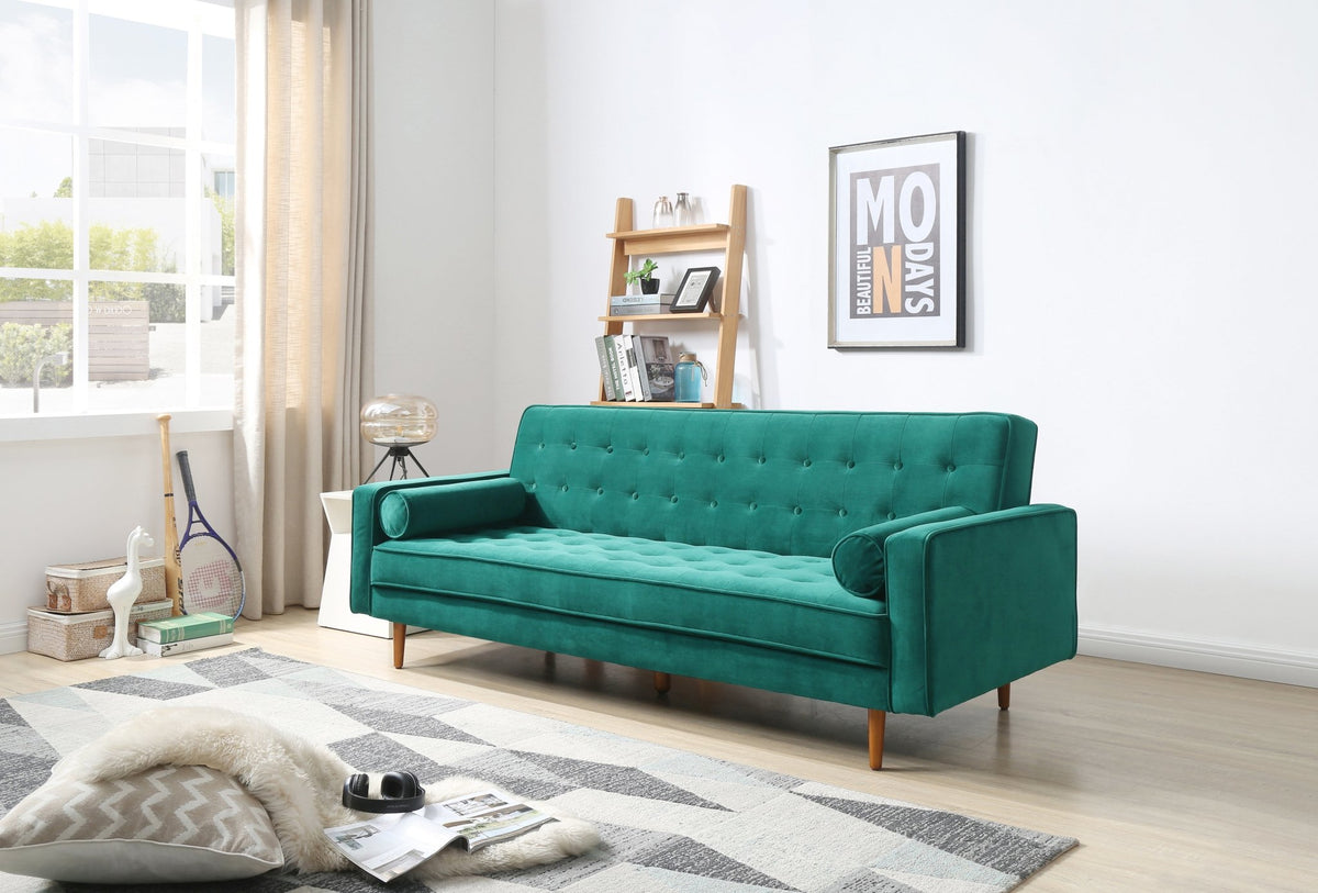 Green Velvet 3 Seater Button Tufted Lounge Set