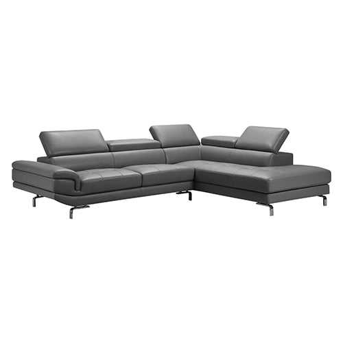 Grey Leatherette 5 Seater Corner Lounge