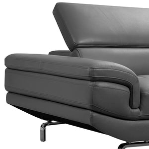 Grey Leatherette 5 Seater Corner Lounge