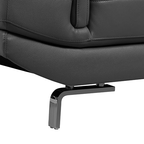 Grey Leatherette 5 Seater Corner Lounge