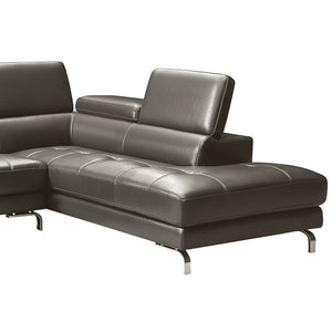 Grey Faux Leather 5 Seater Vienna Sofa