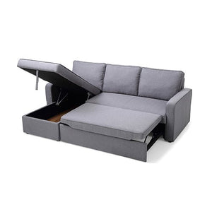Grey 3 Seater Sofa Bed With Pull Out Storage