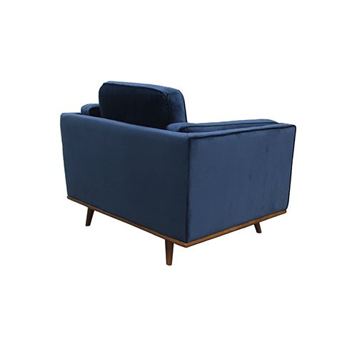 Modern Single Seater Armchair Sofa Lounge - Blue Velvet