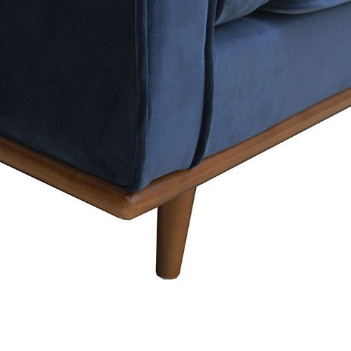 Modern Single Seater Armchair Sofa Lounge - Blue Velvet