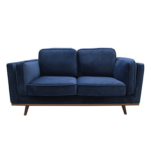 Blue Modern York Sofa - 2 Seater Fabric Couch