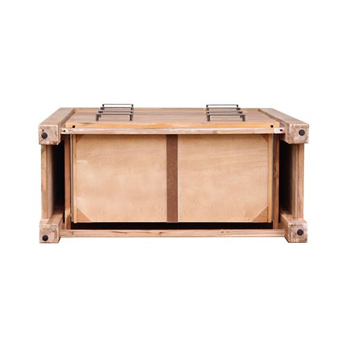 Solid Wooden Tallboy With 4 Storage Drawers - Oak Colour