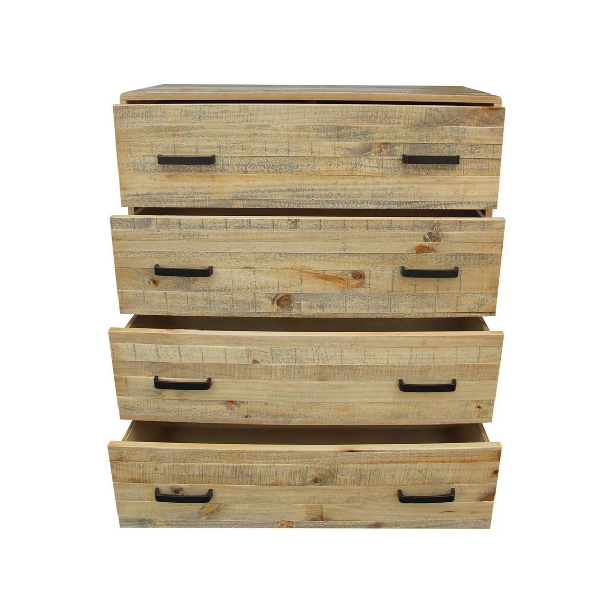 Tallboy with 4 Drawers | Solid Wood | Light Brown
