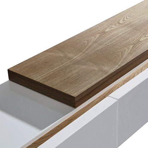 White Ash TV Cabinet With 2 Storage Drawers