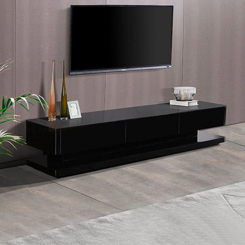 Black 3 Storage Drawer TV Cabinet