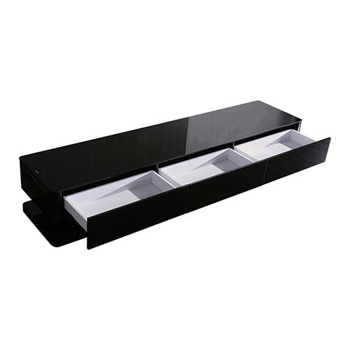 Black 3 Storage Drawer TV Cabinet