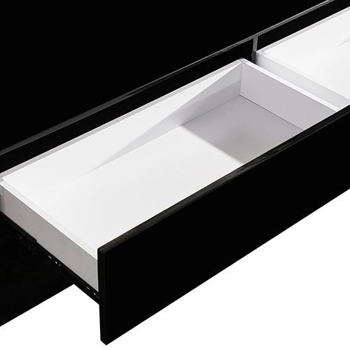Black 3 Storage Drawer TV Cabinet