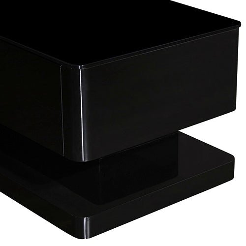 Black 3 Storage Drawer TV Cabinet