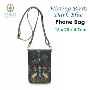PIP Studio Flirting Birds Dark Blue Phone Bag