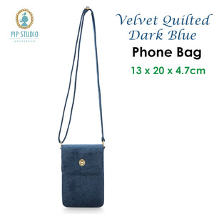 PIP Studio Velvet Quilted Dark Blue Phone Bag