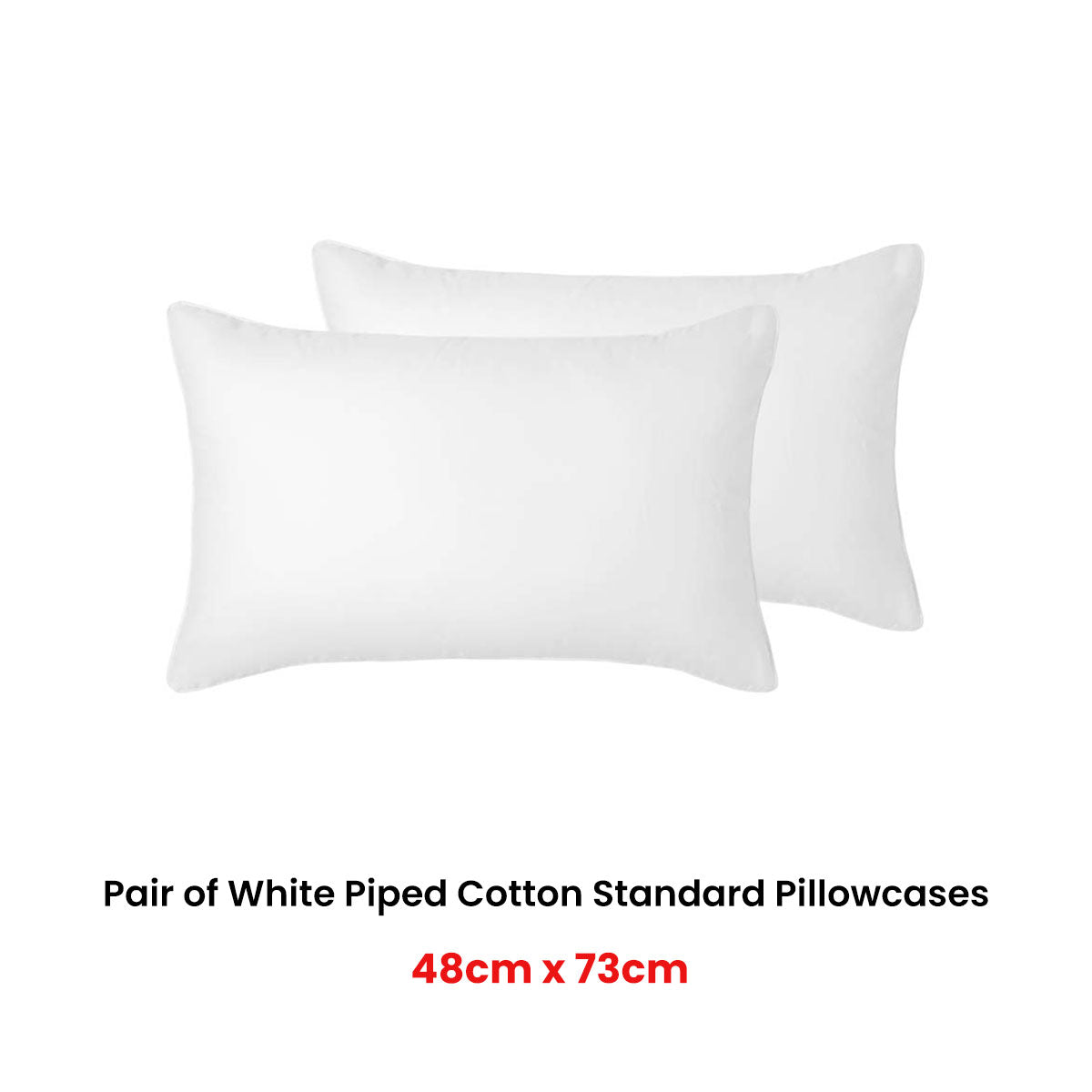Accessorize White Piped Hotel Deluxe Cotton Standard Pillowcases | Set of Two