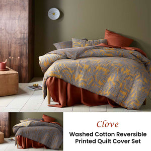 Accessorize Clove Washed Cotton Quilt Cover Set - King | Elegant Bedroom Decor