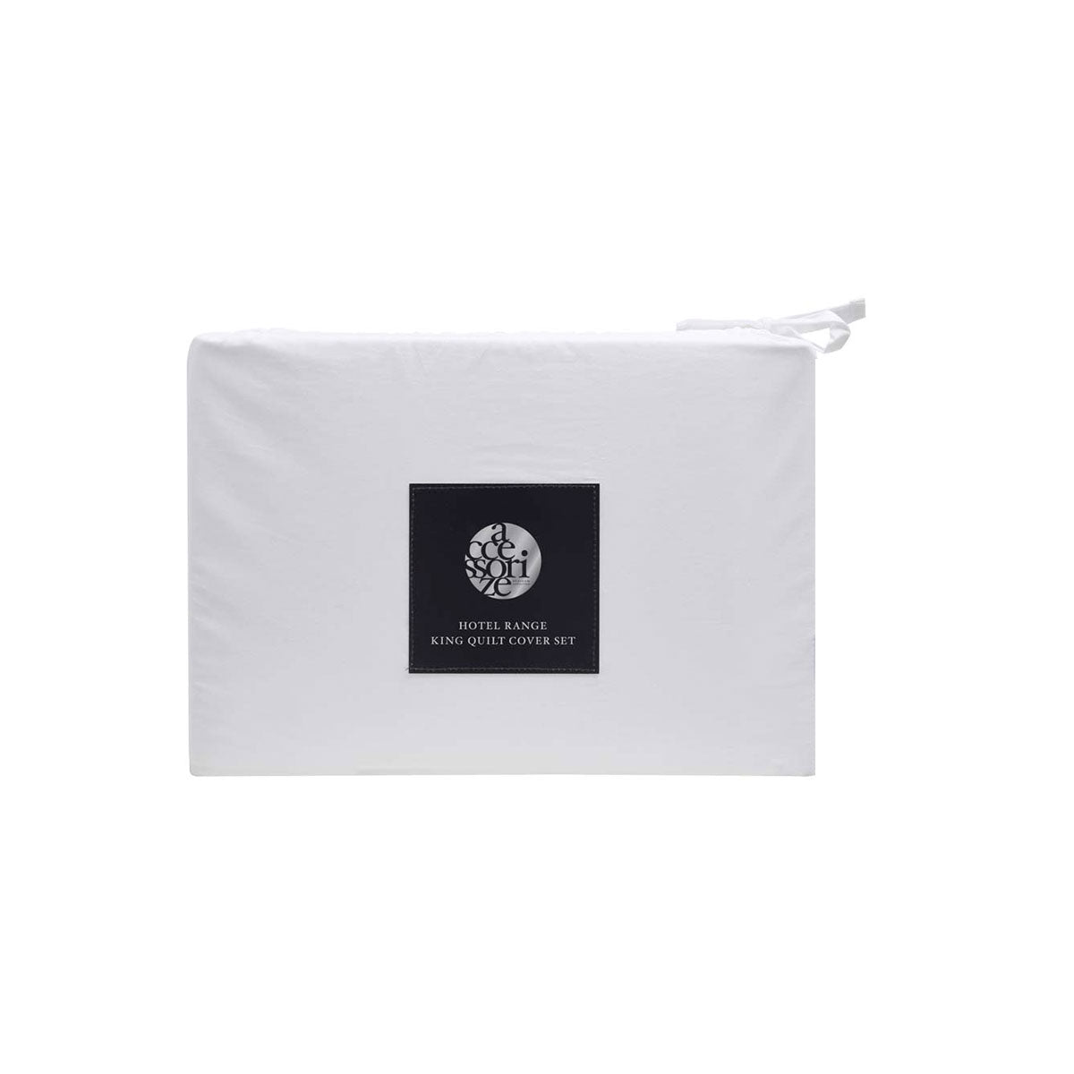 Accessorize Tailored Hotel Deluxe Cotton Quilt Cover Set - King | White