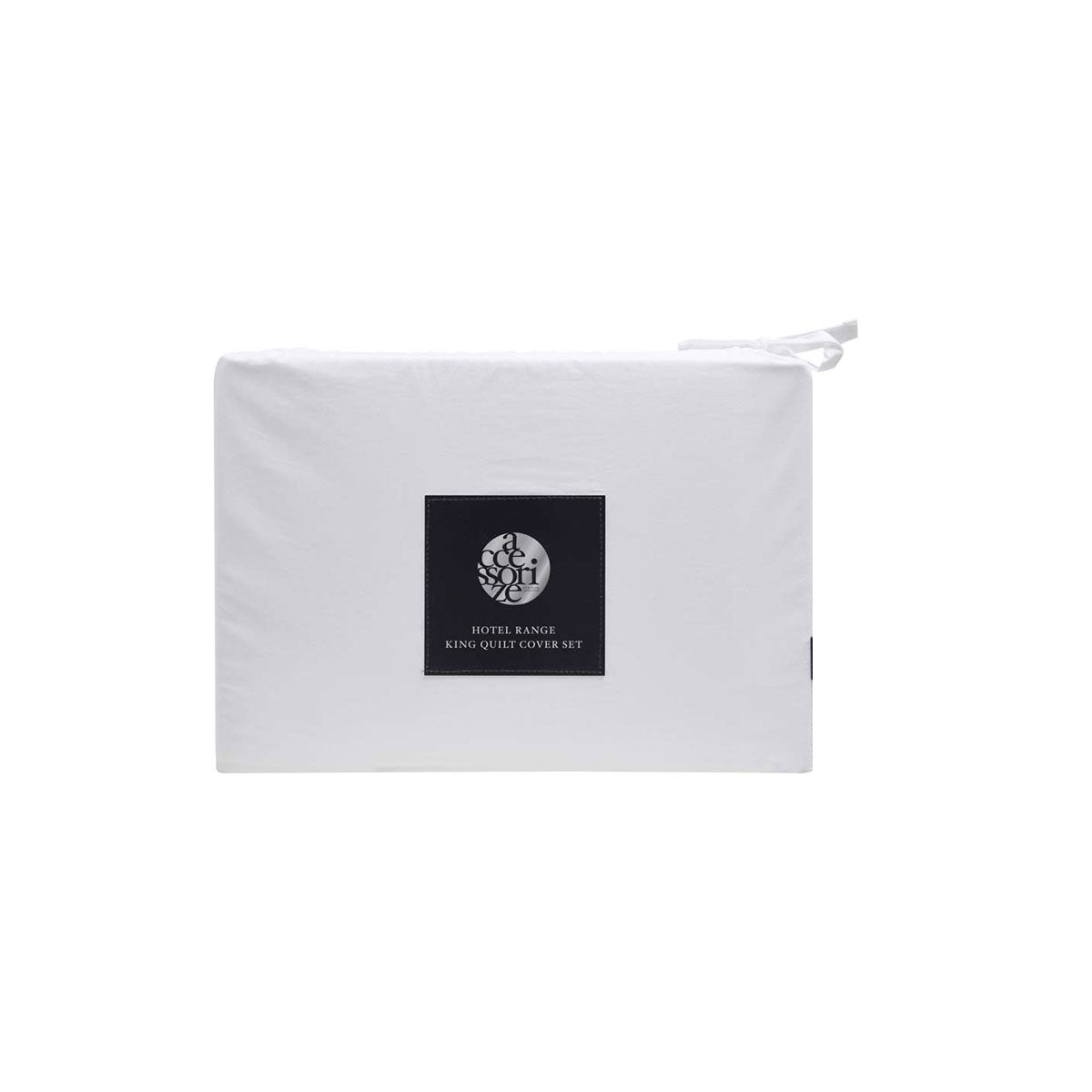 Accessorize Tailored Hotel Deluxe Cotton Quilt Cover Set - King | White/Black