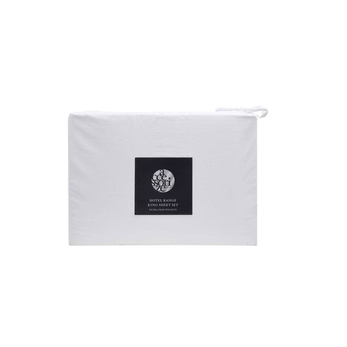 Accessorize White/Black Piped Hotel Deluxe Cotton Sheet Set - Queen | Elegant Bedding