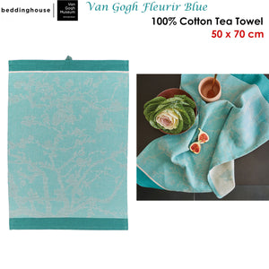 Bedding House Van Gogh Fleurir Blue Tea Towel | Artistic Kitchen Towel