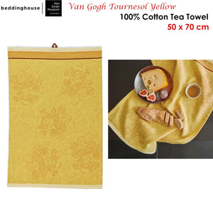 Bedding House Van Gogh Tournesol Yellow Tea Towel | Vibrant Kitchen Towel