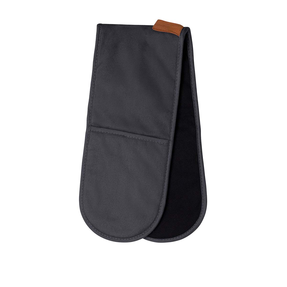 Charcoal & Black Cotton Double Oven Mitt Glove | J Elliot Home Selby