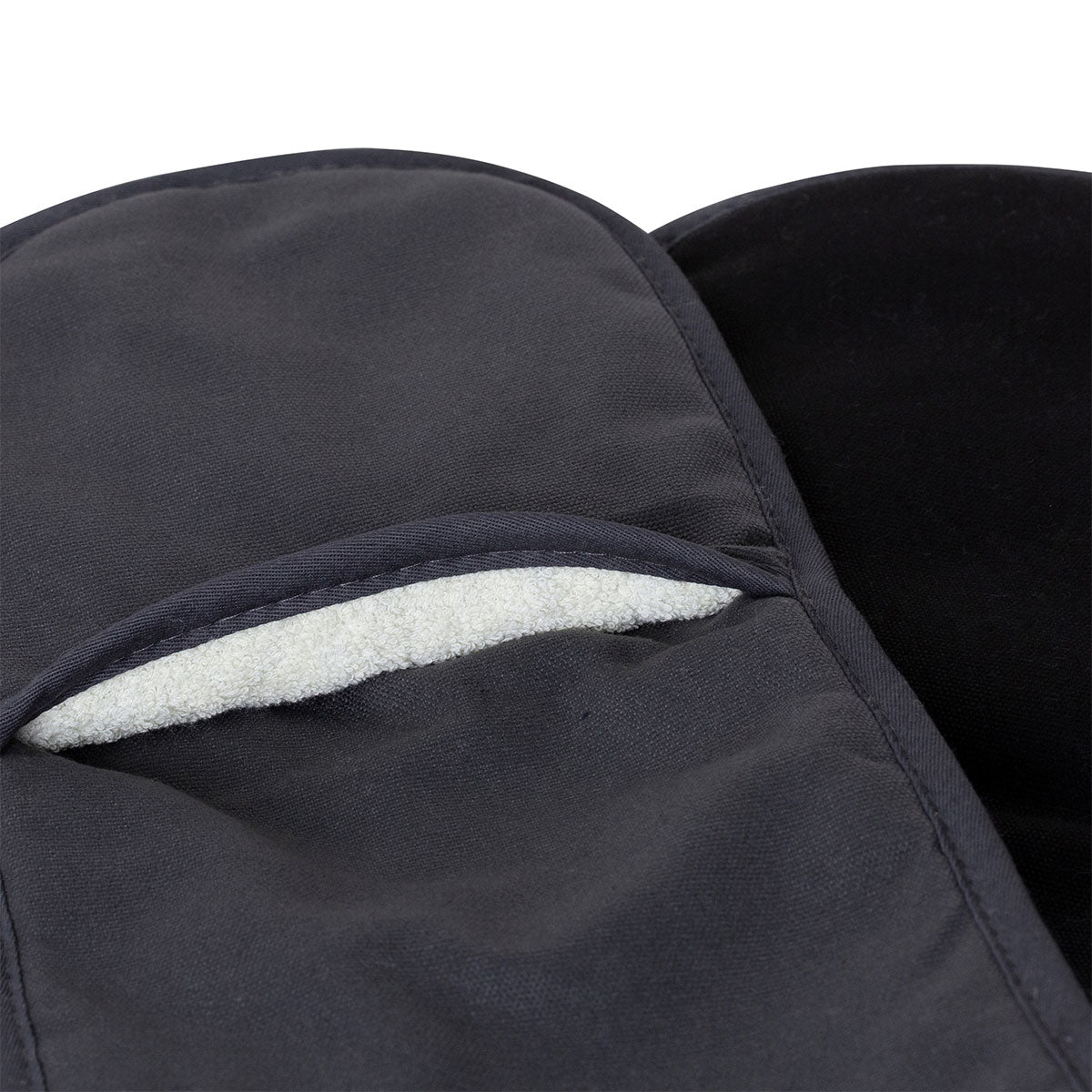 Charcoal & Black Cotton Double Oven Mitt Glove | J Elliot Home Selby
