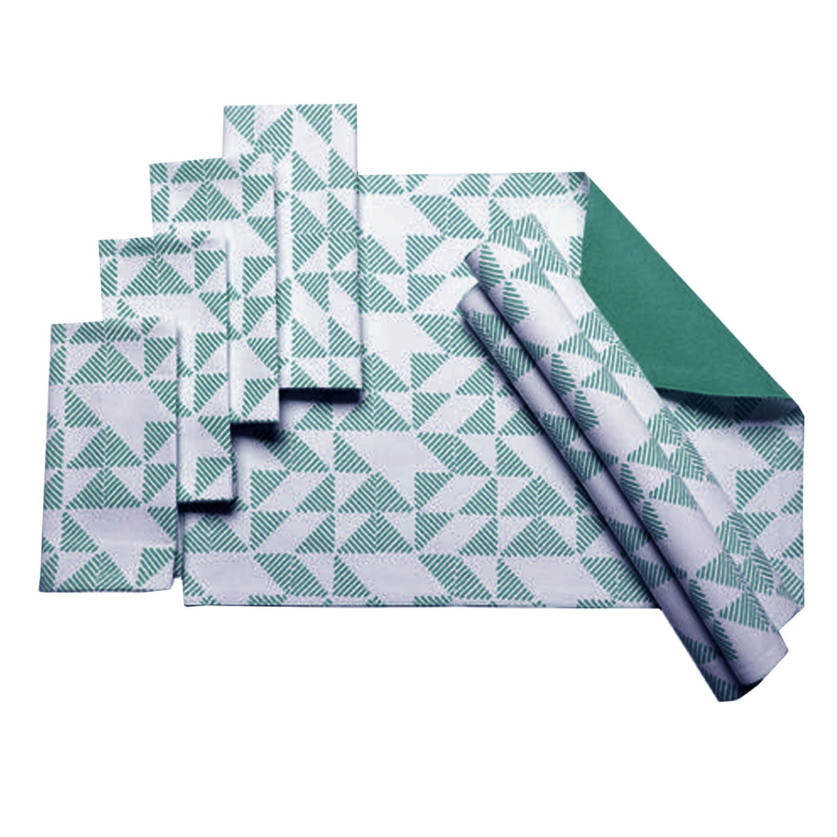 J.Elliot Home Cotton Napery Set - Pippa Teal (Set of 8)