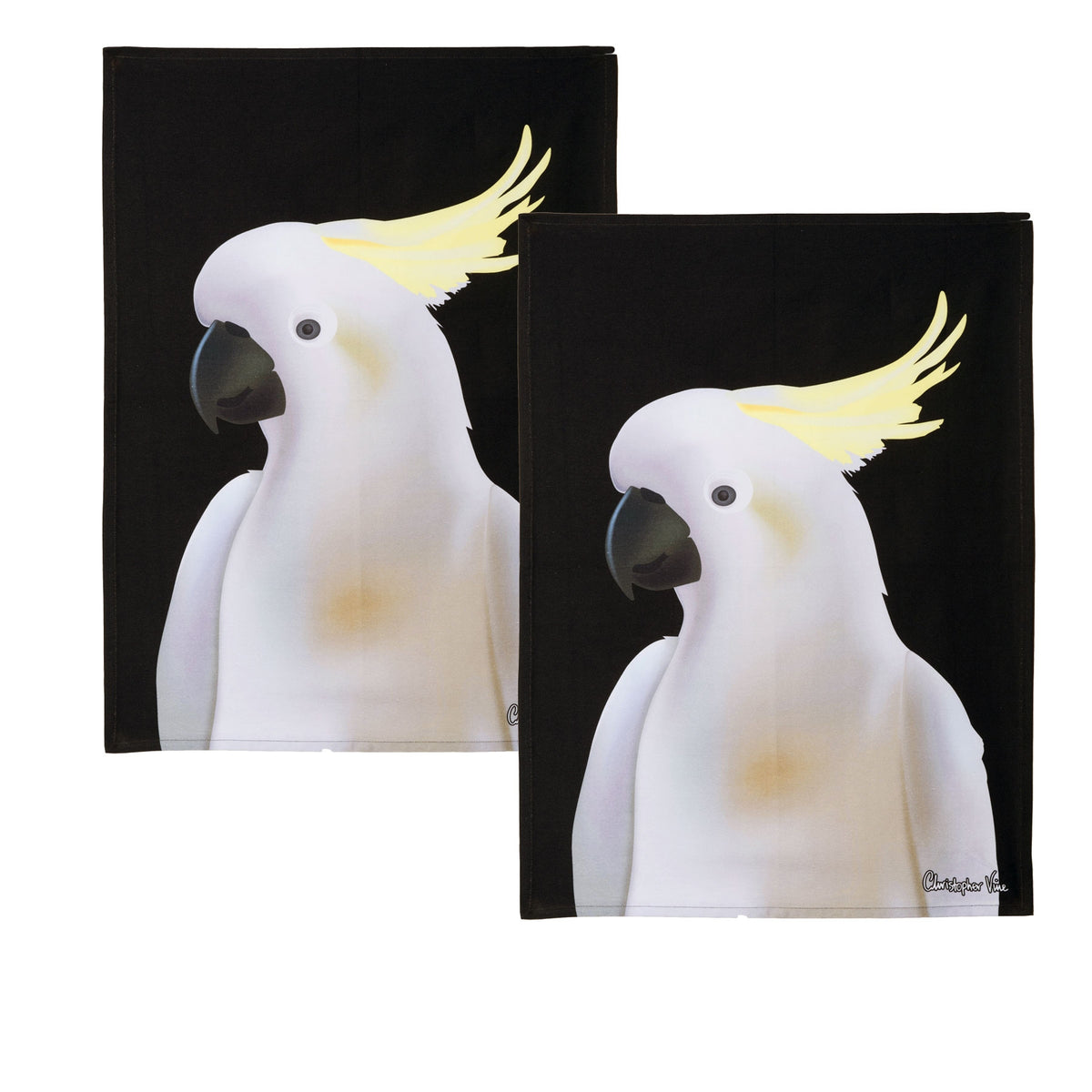 IDC Homewares Christopher Vine Design Tea Towels - Cockatoo (Set of 2)