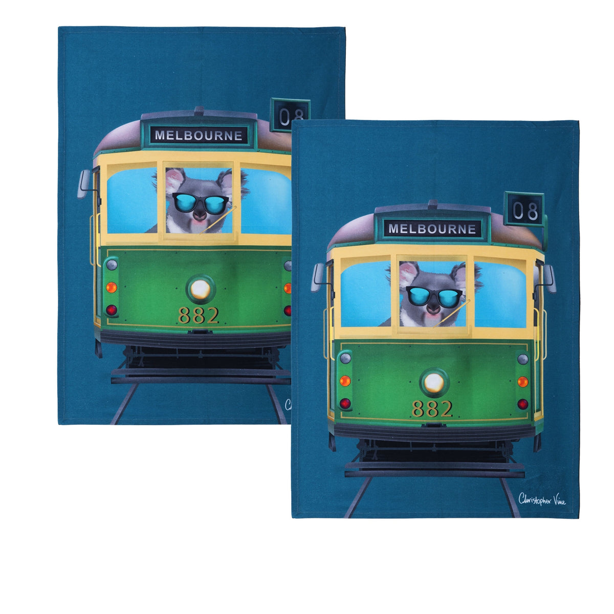 IDC Homewares Christopher Vine Design Tea Towels - Melbourne (Set of 2)