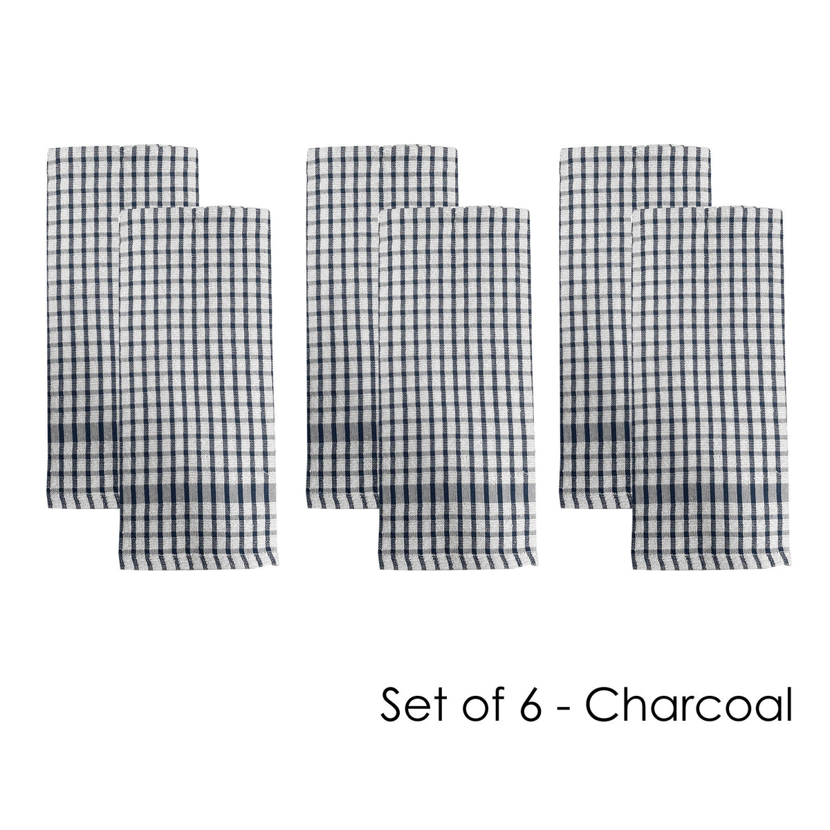 J.Elliot Home Elly Terry Tea Towels - Set of 6 (Charcoal)