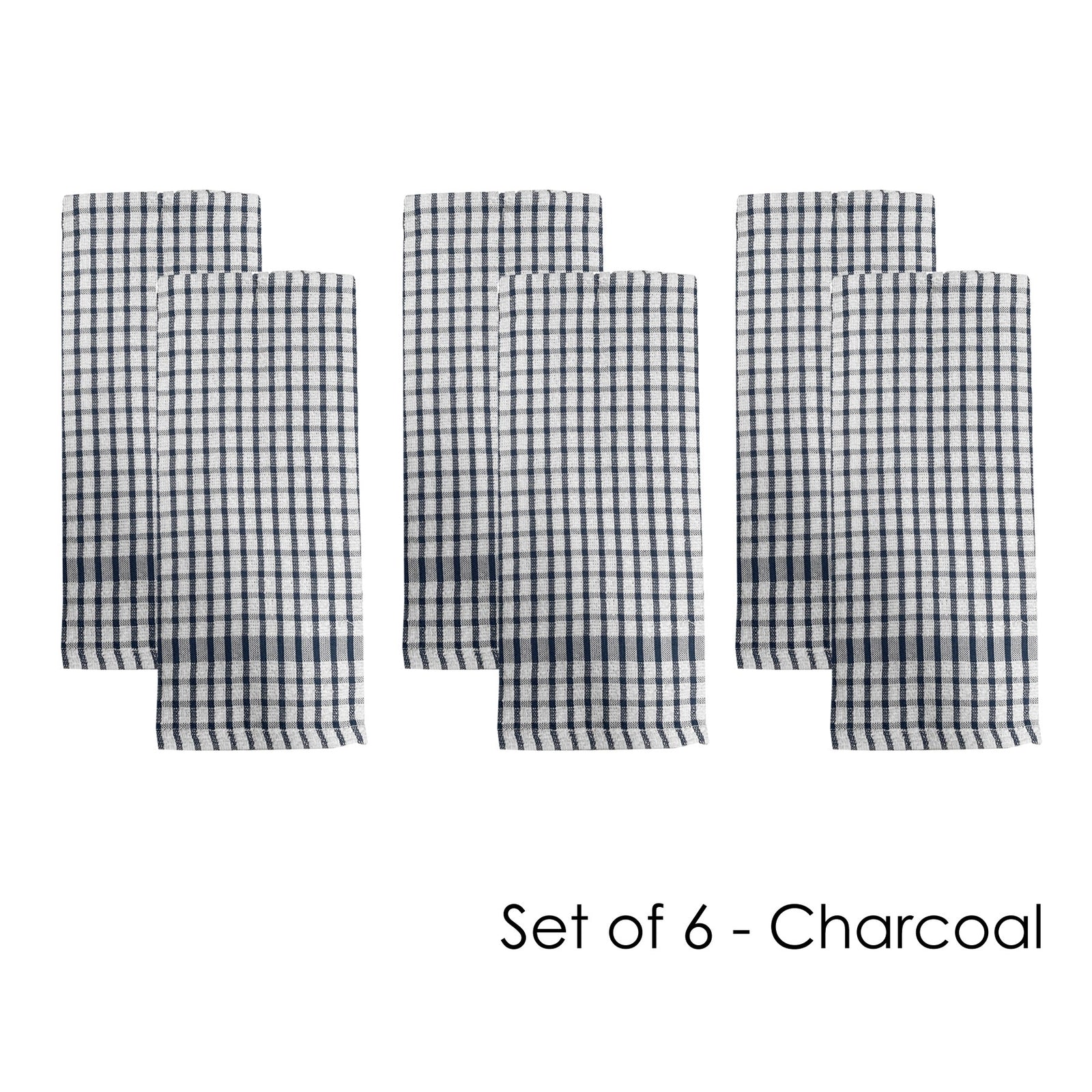 J.Elliot Home Elly Terry Tea Towels - Set of 6 (Charcoal)
