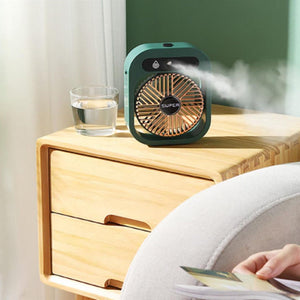 JY Ice Fog Mini Fan Humidifier - White | Air Conditioning Mist Humidifying