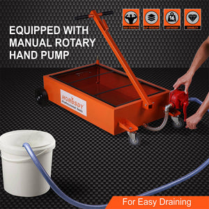 HORUSDY 76L Low Profile Waste Oil Drainer | Mobile Workshop Pump for 4WD and Trucks