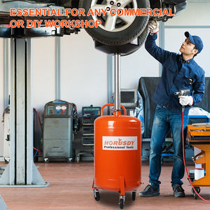 HORUSDY 80L Telescopic Workshop Fluid Collection Tank | Mobile Waste Oil Drainer