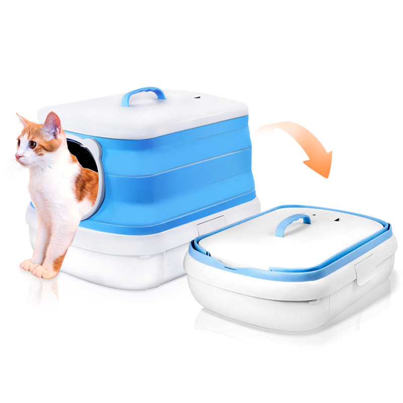 Large Foldable Cat Litter Box | Plastic Toilet for Easy Cleaning