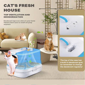 Large Foldable Cat Litter Box | Plastic Toilet for Easy Cleaning