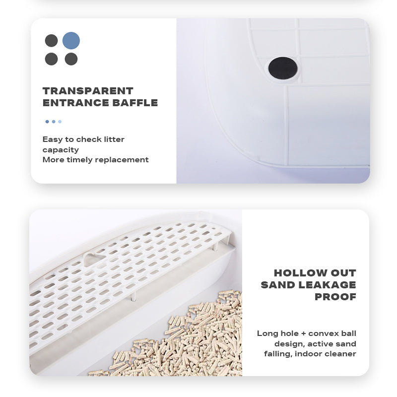 Large Foldable Cat Litter Box | Plastic Toilet for Easy Cleaning