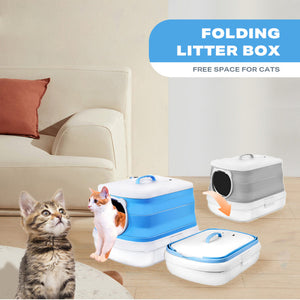 Large Foldable Cat Litter Box | Plastic Toilet for Easy Cleaning