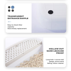 Large Foldable Cat Litter Box | Plastic Toilet for Easy Cleaning