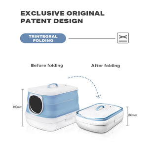 Large Foldable Cat Litter Box | Plastic Toilet for Easy Cleaning