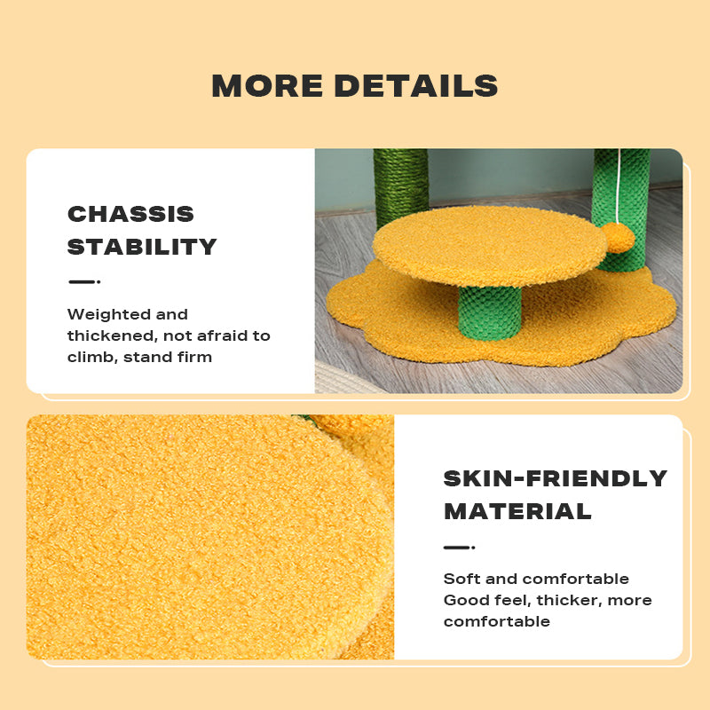 Sunflower Cat Climbing Frame Scratching Post Toy | Interactive Feline Fun