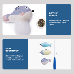 Fishing Rod Tease Cat Stick | Cat Supplies Mobile Toy Set